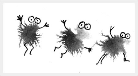 Детский рисунок тушь Кляксы