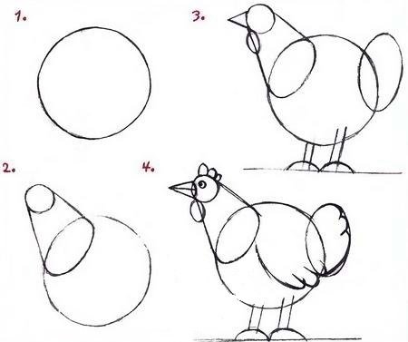 Поэтапное рисование петуха для детей