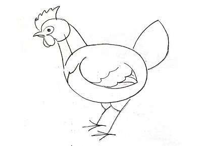 Схематический рисунок курицы