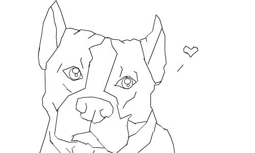 Нарисовать питбуля поэтапно на клетке