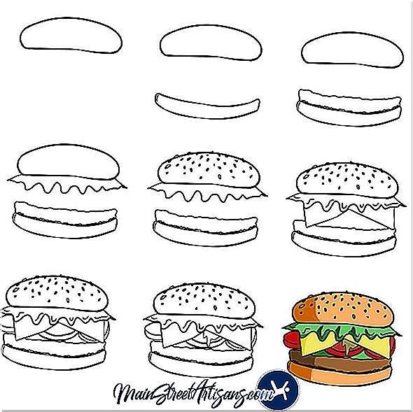 Рисунки легкие для начинающих легкие гамбургер