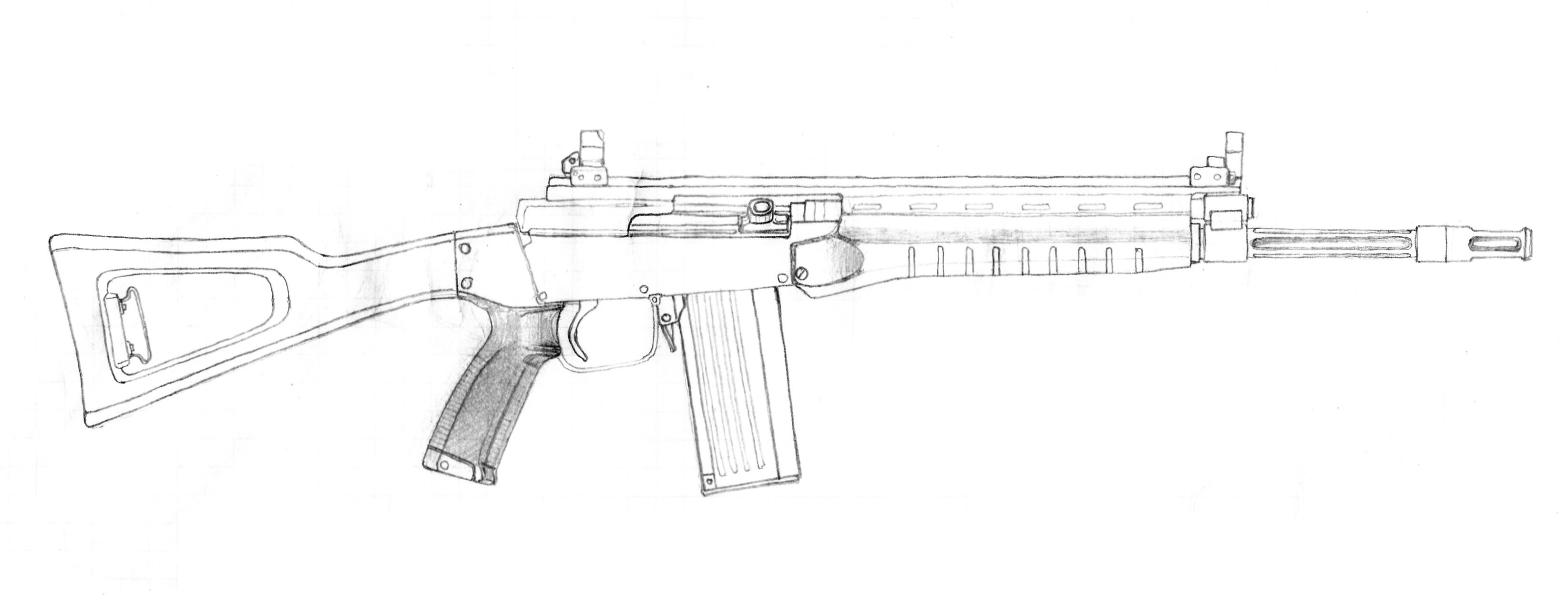 Рисунки карандашом для срисовки оружие