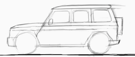 Гелендваген сбоку рисунок