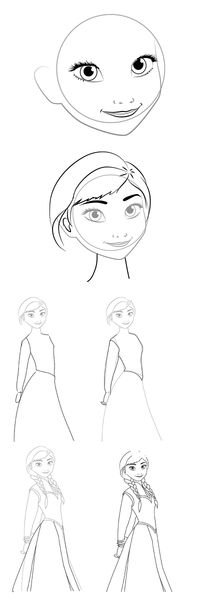 Анна Холодное сердце пошагово