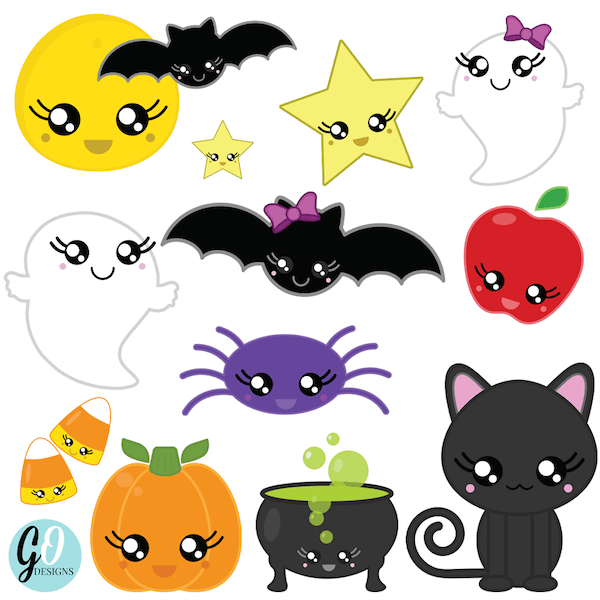 Наклейки для Хэллоуина милые