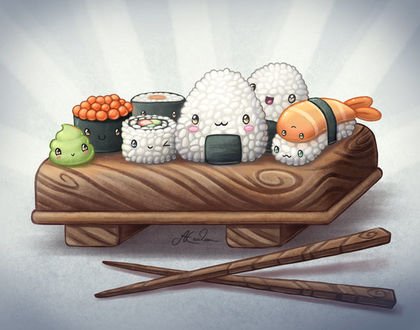 Суши роллы аниме