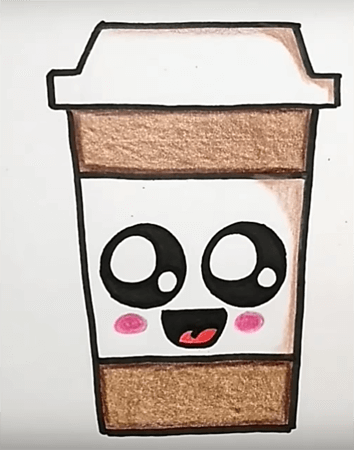 Лёгкие рисунки для срисовки кофе