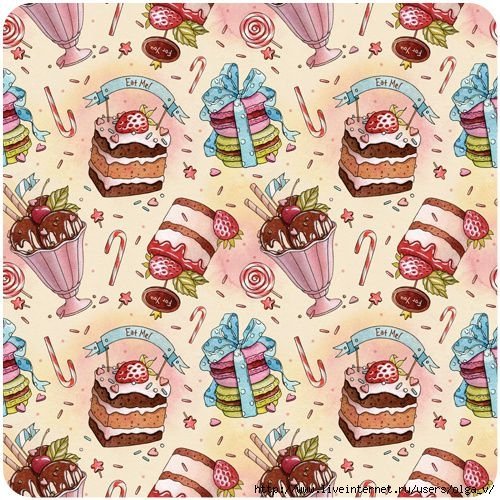 Бумага для скрапбукинга сладости