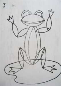 Поэтапное рисование лягушки для дошкольников