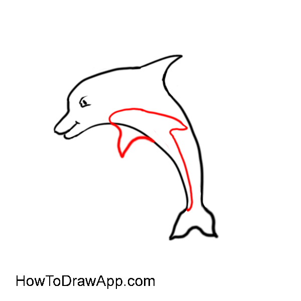 Плавники дельфина рисовать