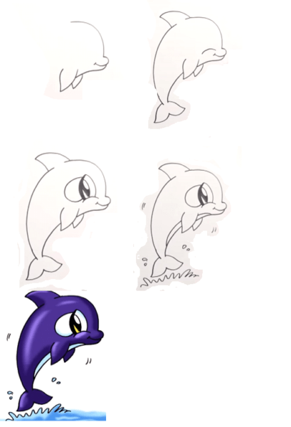 Как нарисовать дельфинчика (61 фото)