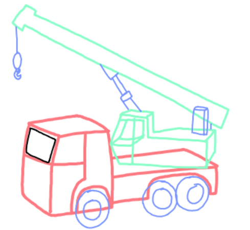 Нарисовать КАМАЗ сбоку