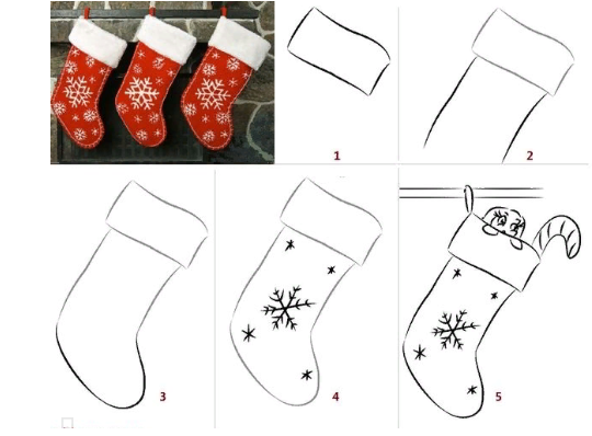 Новогодние ночки срисовать