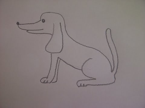 Легкий рисунок собаки каштанки