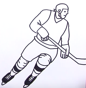 Как нарисовать хоккеиста легко