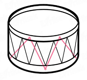 Поэтапное рисование барабана для детей