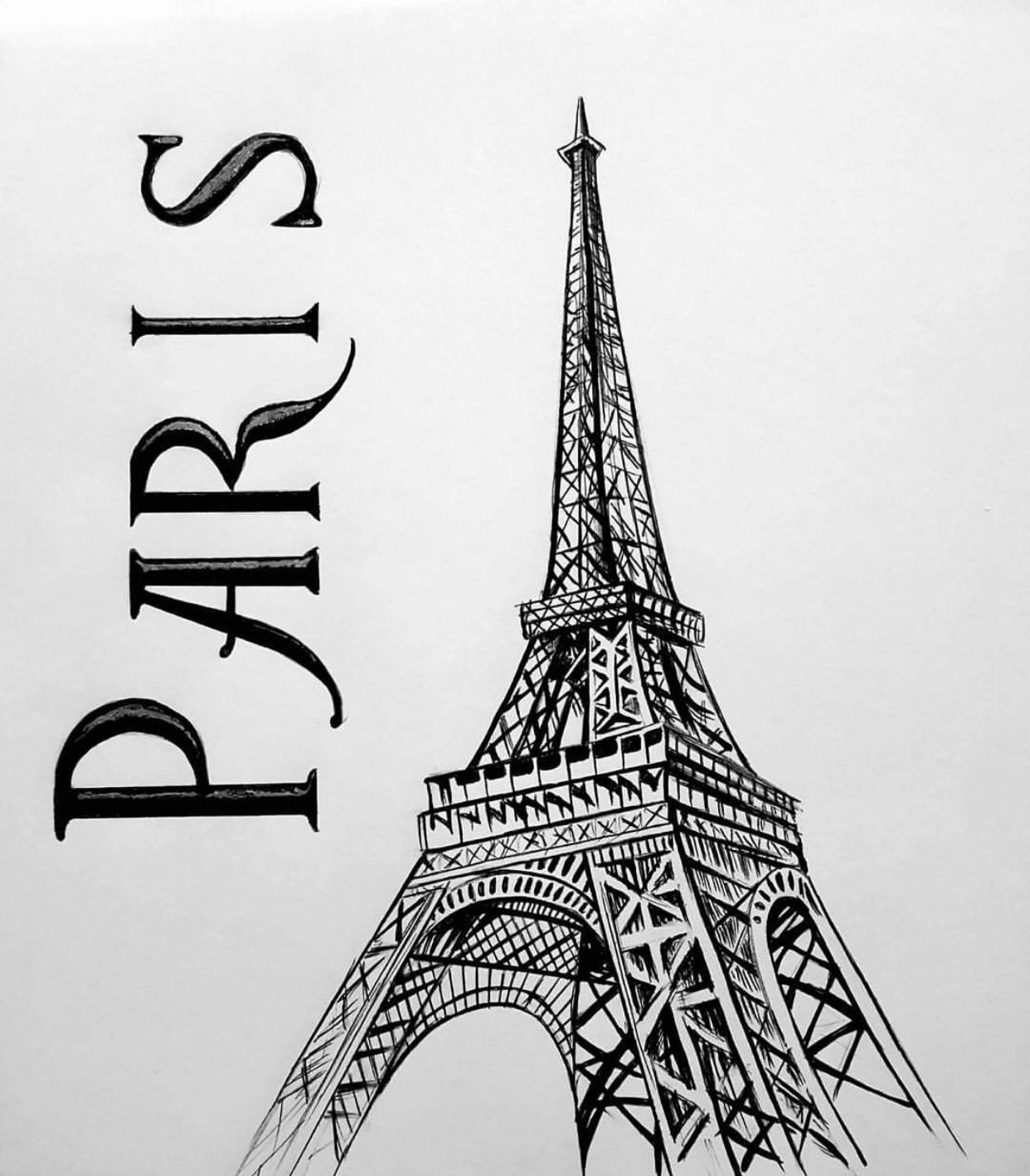 Рисунки для срисовки Париж