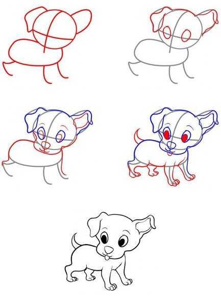 Рисунки по этапно животные