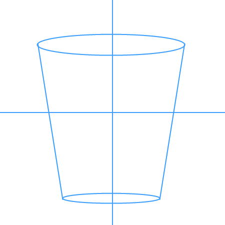 Поэтапное рисование стакана