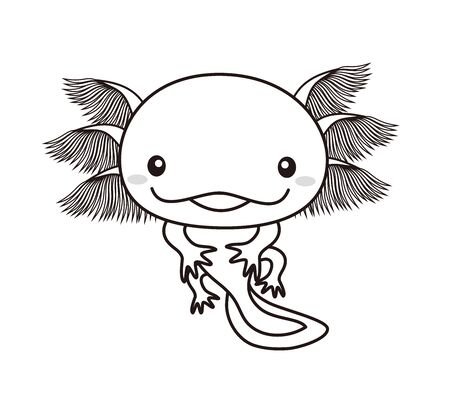 Аксолотль разукрашка