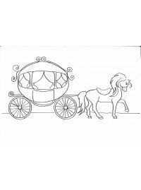 Раскраска карета с лошадью