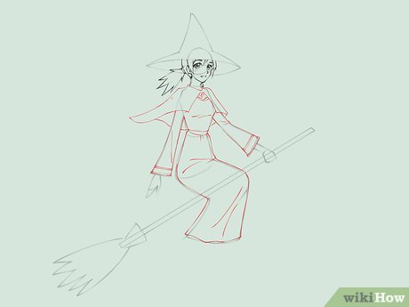 Поэтапное рисование ведьмы