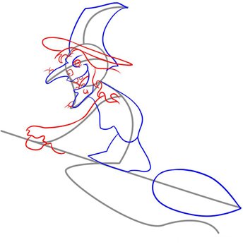 Раскраска ведьма на Хэллоуин