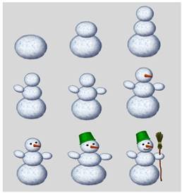 Лепка Снеговик в средней группе