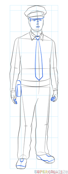 Поэтапное рисование полицейского
