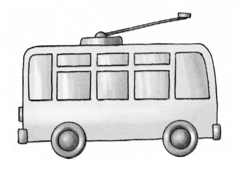 Троллейбус карандашом