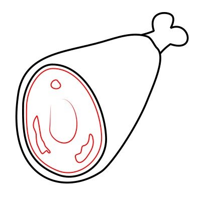 Кусок мяса раскраска для детей