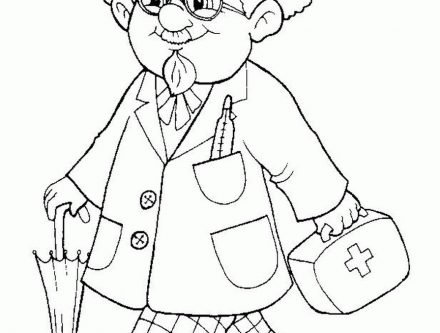 Разукрашка доктор Айболит