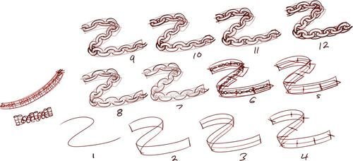 Цепь нарисовать карандашом