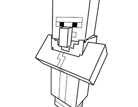 Раскраска майнкрафт житель
