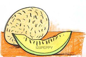 Поэтапное рисование дыня