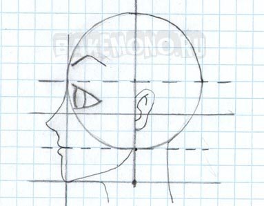 Рисование лица человека боком