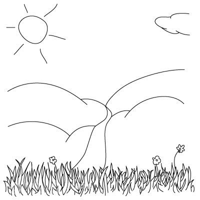 Луг карандашом