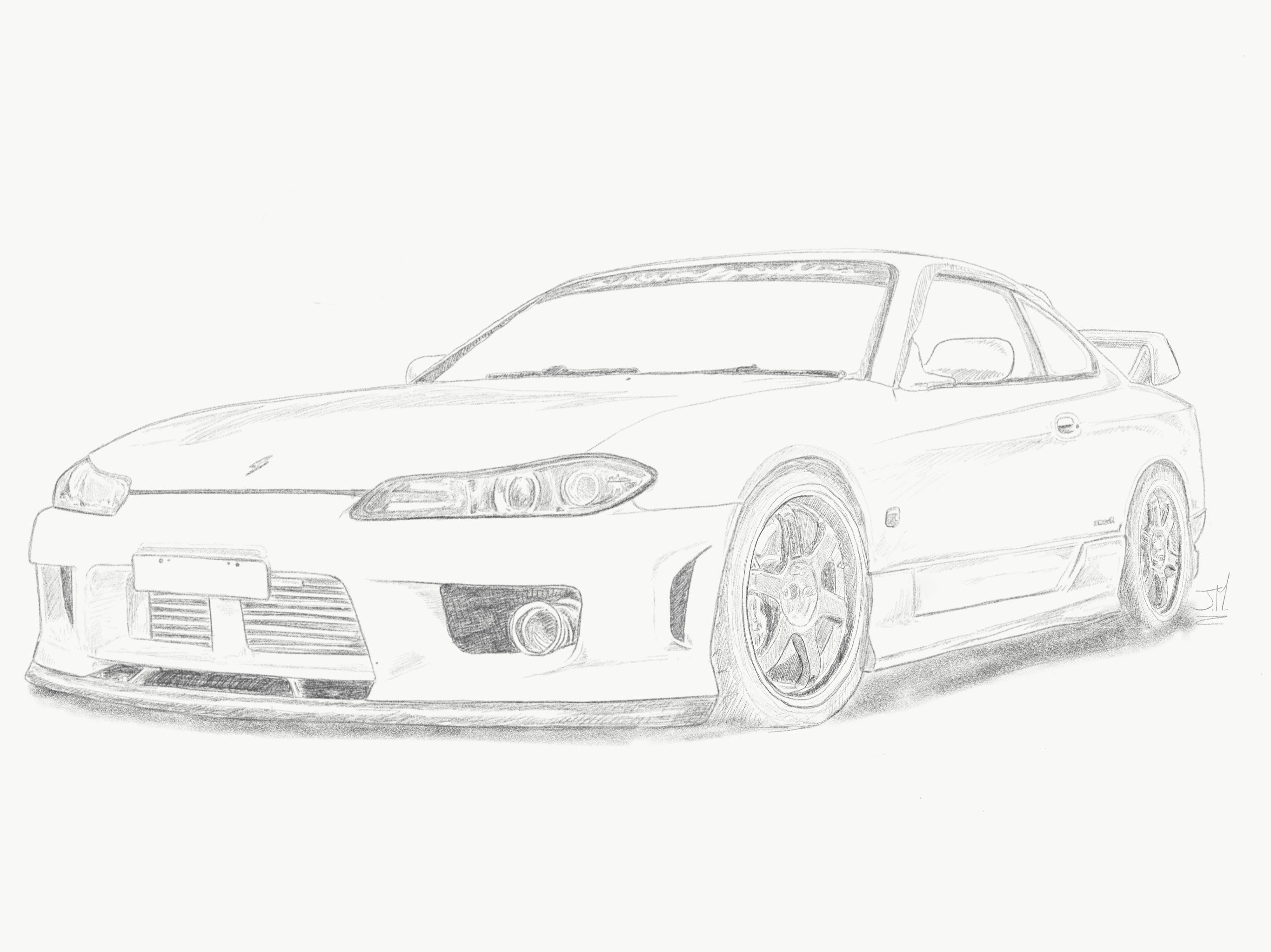 Nissan Silvia s15 рисунок