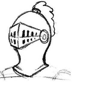 Рыцарский шлем карандашом