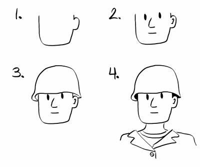 Солдат рисунок пошагово
