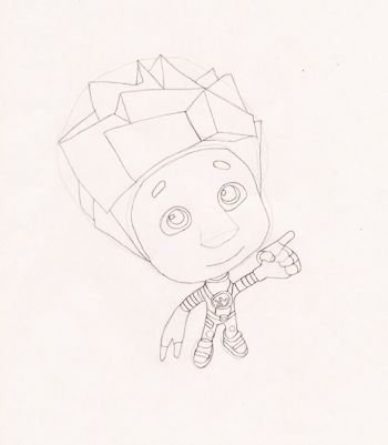 Нолик из Фиксиков поэтапно