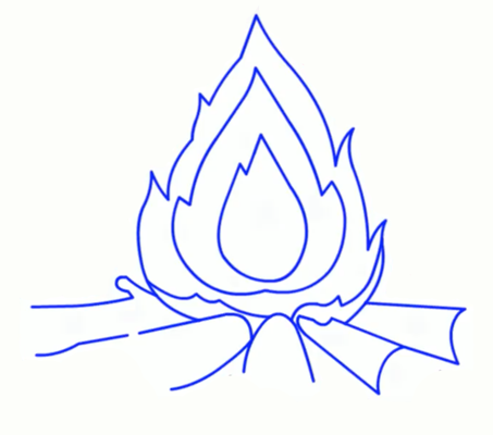 Рисунок костра легкий