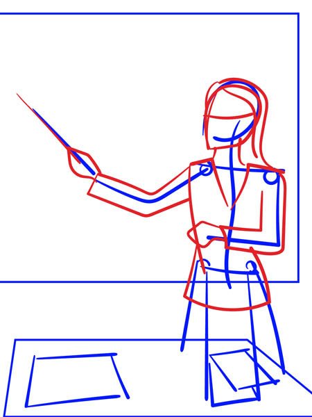 Нарисовать учителя карандашом поэтапно