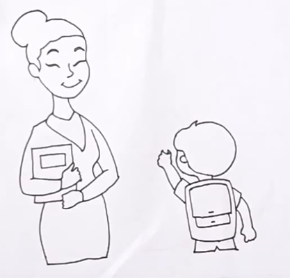 Рисунок учительницы карандашом