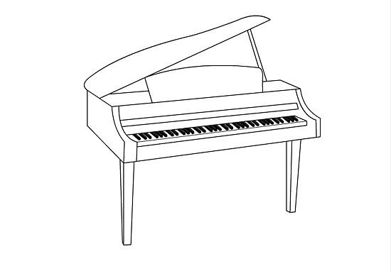 Поэтапное рисование фортепиано