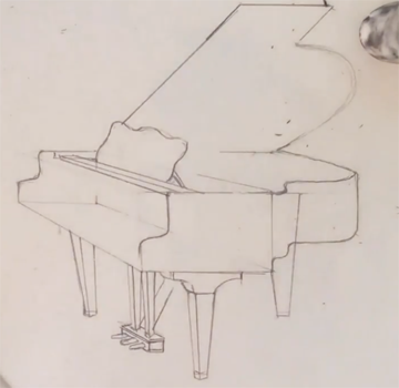 Нарисовать пианино карандашом ребенку поэтапно