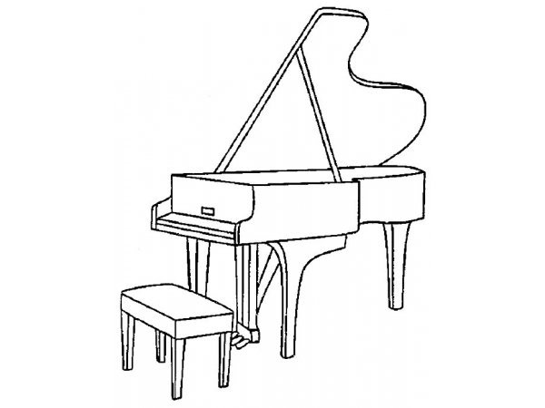 Пианино раскраска для детей