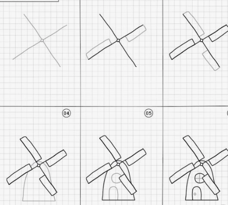 Мельница раскраска для детей