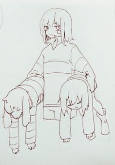 Undertale карандашом Чара и Фриск