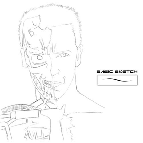 Терминатор рисунок поэтапно